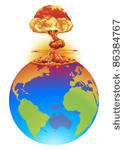 a mushroom cloud explosion on...