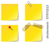 yellow notice papers isolated...