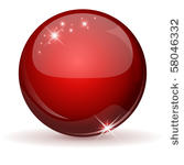red glossy sphere isolated on...