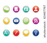 blogging icon set 4 colored...