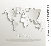 vector world map card paper 3d...