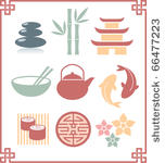 set of oriental icons