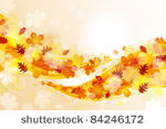 flying autumn leaves background