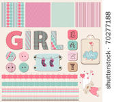 scrapbook baby girl set
