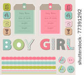 scrapbook baby girl and boy set