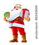 santa claus with gift vector...