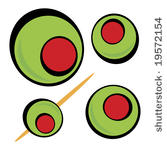 a variety of green olives. ...