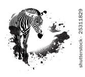 zebra in black and white with...