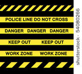 a variety of yellow caution...