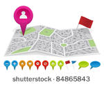 city map with labels. vector...
