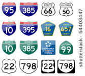 road sign interstate glossy...