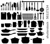 kitchen utensils silhouette...