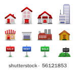 real estates property icon set...