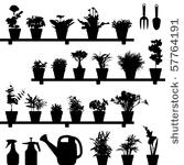 flower plant pot silhouette...