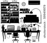 home office library soho vector
