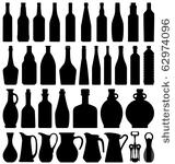 wine beer bottle silhouette