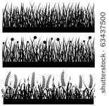 grass plant flower silhouette
