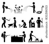 man people gardening work...