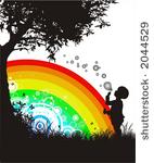 child and rainbow