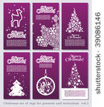 set of christmas minimal simple ...