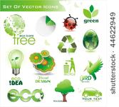 collection of  green eco icons