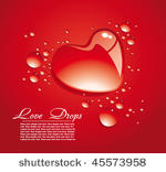 red background with water drops....