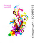 modern colored floral ornament...