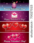 four valentine banners