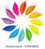 color wheel as a dozen leaves