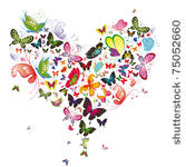abstract heart butterfly vector....