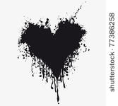 graphic grunge heart  ink...