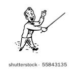 man with pointer stick   retro...