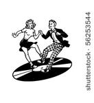 retro dancers on a vinyl record ...