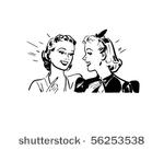 girl talk   retro clip art