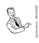 pointing fellow   retro clip art