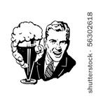 beer man with glass of frothing ...