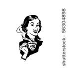 coffee lady   retro clip art