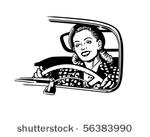 female motorist   retro clip art