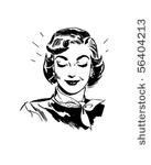 beaming woman   retro clip art