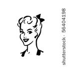 bright eyed gal   retro clip art
