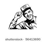 friendly service man   retro...