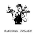 retro waitress   clip art