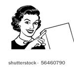 showcard lady   retro clip art