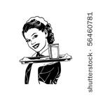 waitress with tray   retro clip ...