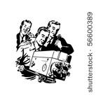 tv crew   retro clip art