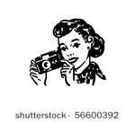 woman with camera   retro clip...