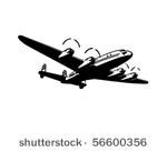 passenger plane   retro clip art