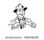 happy driver   retro clip art