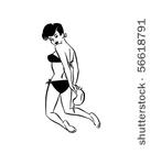 bikini babe   retro clip art