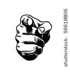 pointing hand   retro clip art